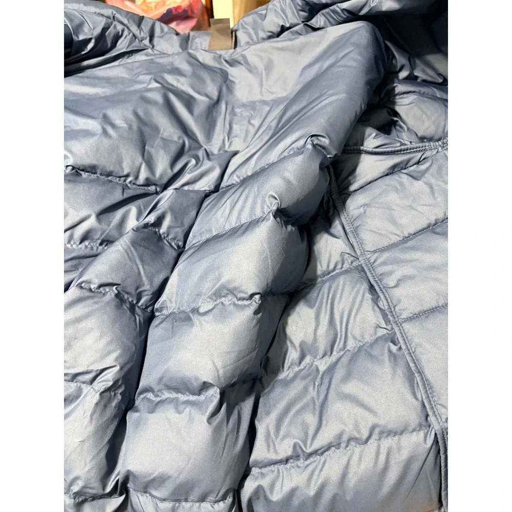 The North Face Mens 5X Blue Puffer Coat Down Insulated Zip Pockets Branded